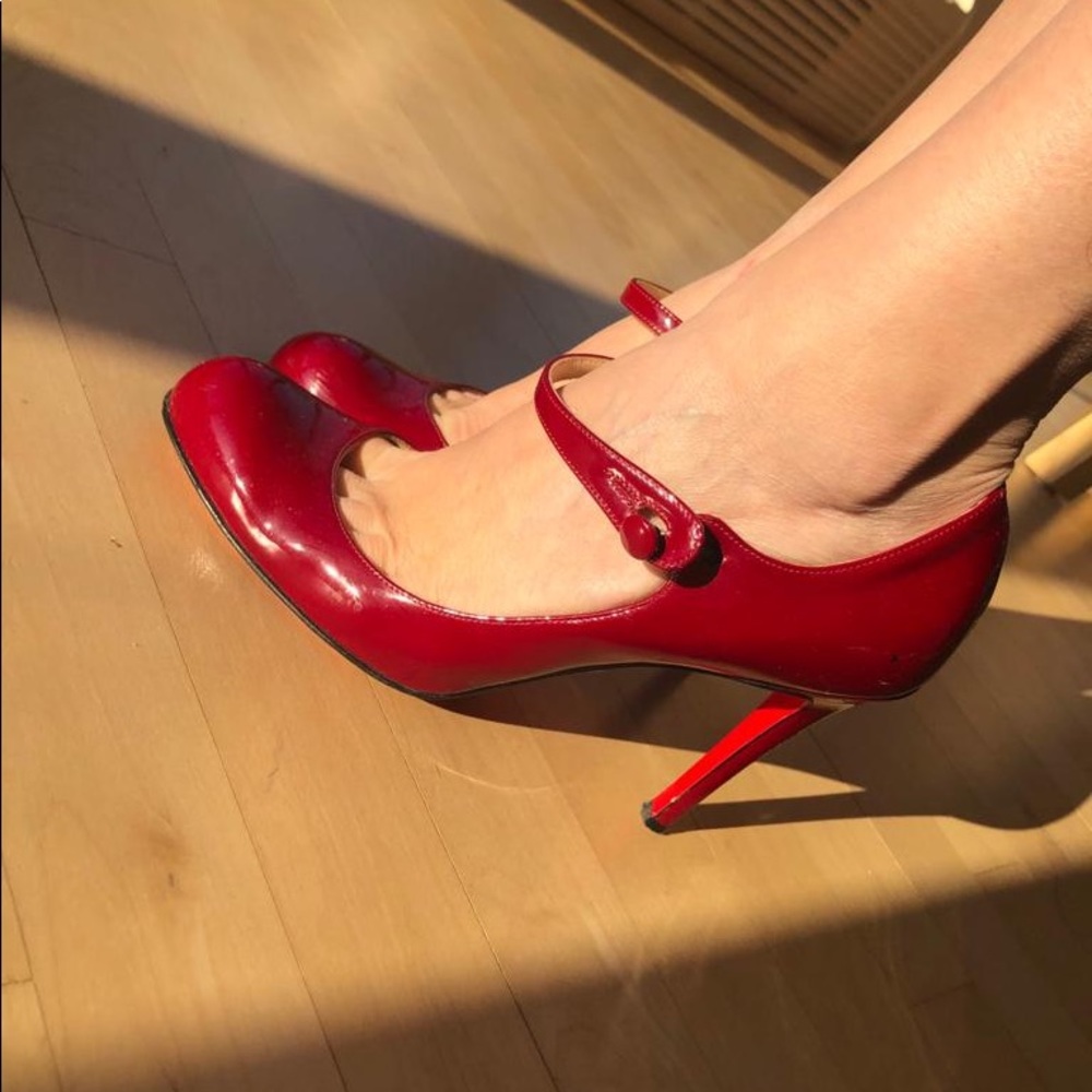 Red Mary Jane Christian Louboutins